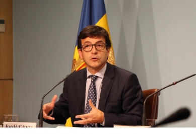 El ministre Portaveu, Jordi Cinca, en la roda de premsa posterior al Consell de Ministres